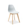 Moderní světle šedá židle MORIS s dřevěnými nohami