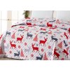 Bílý přehoz na postel SOBI A STROMKY (Rozměr 220 x 240 cm)