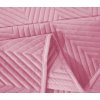 Světle růžový sametový přehoz na postel se vzorem ARROW VELVET (Rozmer 200 x 220 cm)