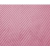 Světle růžový sametový přehoz na postel se vzorem ARROW VELVET (Rozmer 200 x 220 cm)