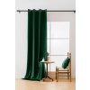 Moderní zatemňovací závěsy VELVET tmavě zelené 140x250 cm (2 ks), kovové kroužky