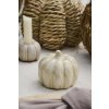 Stylová kameninová dekorace dýně PUMPKIN STANDING Ø10 cm krémová
