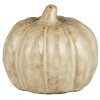Kameninová dekorace dýně PUMPKIN STANDING Ø10 cm krémová na podzimní výzdobu