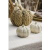 Stylová kameninová dekorace dýně PUMPKIN STANDING Ø8 cm krémová