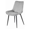 Světle šedá sametová židle VERDO s černými nohami – moderní doplněk do každého interiéru.