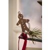 Ručně zdobená hnědá vánoční ozdoba GINGERBREAD