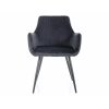 Designová jídelní židle APPLE černá – sametový potah a kovové nohy