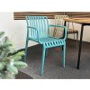 Zahradní plastová židle TREGO modrá s opěrkami na ruce
