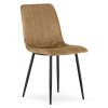 Elegantní hnědá sametová židle LAVA s černými kovovými nohami