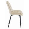 Moderní béžová sametová židle BERA s černými nohami do interiéru