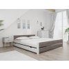 Designová postel IKAROS DOUBLE 180 x 200 cm bílá/dub lanýž do světlého interiéru