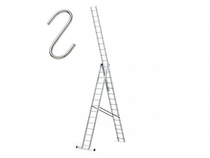 Scară PROFESSIONAL 3x15 aluminiu FISTAR, 3 piese, înăltime de lucru până la 10,4 m