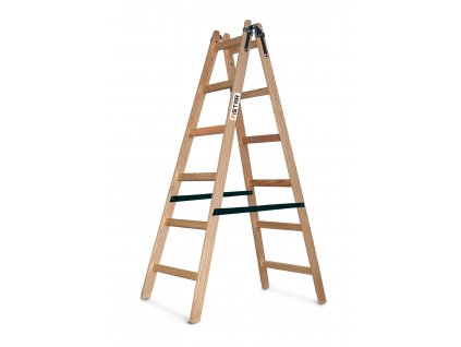 PROFI Scara dubla din lemn pentru zugrav FISTAR, 2x6 trepte, înălțimea de lucru 3,3 m