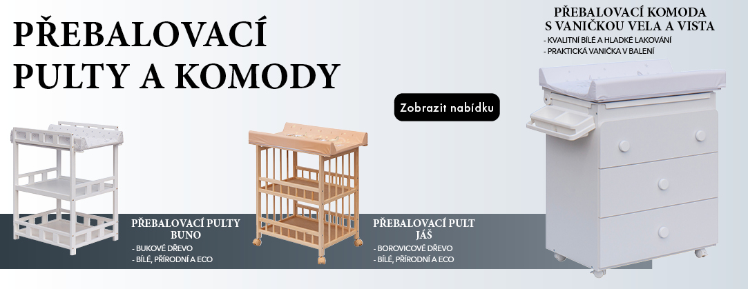 Přebalovací pulty a komody