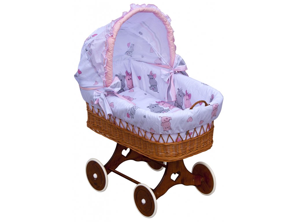 Boudička ke košíku pro miminko - Scarlett Pupis - růžová