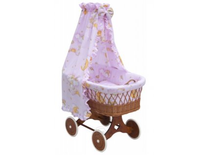 Canopy over Moses basket for baby and cradle - Scarlett Little cloud - pink