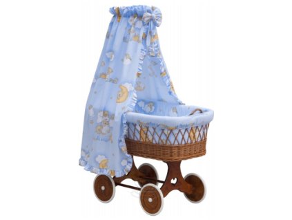 Canopy over Moses basket for baby and cradle - Scarlett Littlee cloud - blue