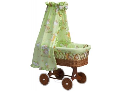 Canopy over Moses basket for baby and cradle - Scarlett Little cloud - green
