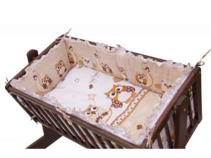 Cradle bedding set - Scarlett Owl - beige