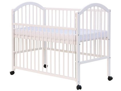 Baby cot with retractable side - Scarlett ALENKA (beech) - white 120 x 60 cm