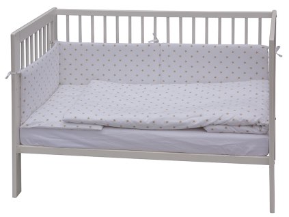 Cot bed linen 6-parts - Scarlett Little star - 100 x 135 cm - beige