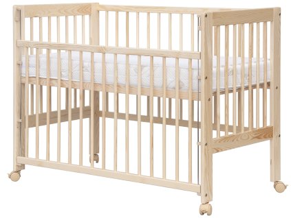 Baby cot with retractable side - Scarlett KAMILA natural ECO (pine) - 120 x 60 cm