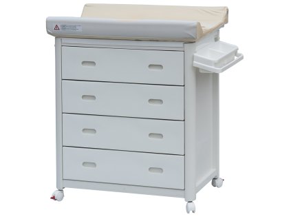 Changing plastic commode with tray Scarlett ARIEL - white