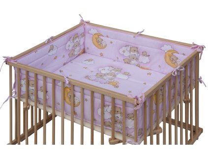 Playpen mattress Honzik and Tofa - little cloud - pink, 98 x 78 cm