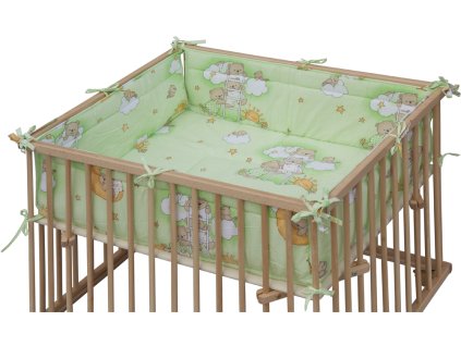 Playpen mattress Honzik and Tofa - Little cloud - green, 98 x 78 cm