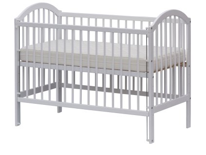 Baby cot with retractable side - Scarlett Alice (pine) - white 120 x 60 cm