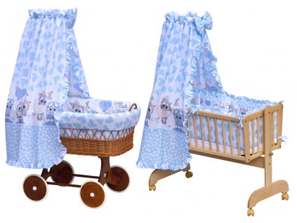 Canopy over Moses basket for baby and cradle - Scarlett Kulisek - blue