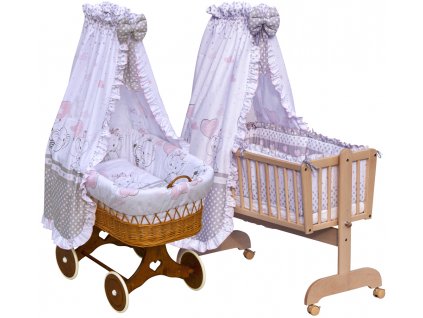 Canopy over Moses basket for baby and cradle - Scarlett Gusto - pink