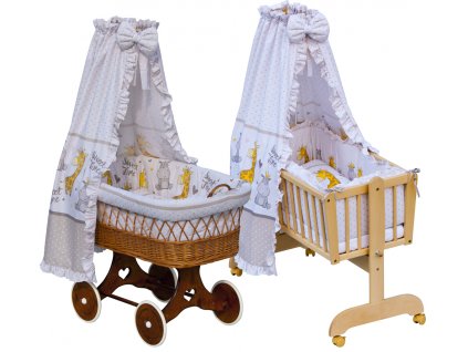 Canopy over Moses basket for baby and cradle - Scarlett Nebula - beige