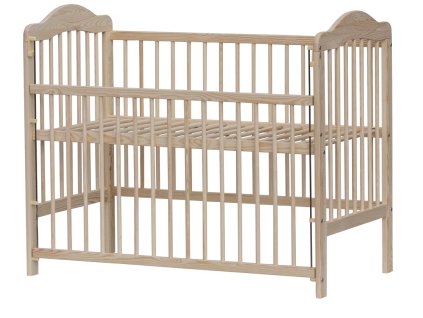 Baby cot with retractable side - Scarlett ALEK natural ECO (pine) - 120 x 60 cm