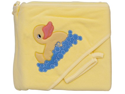 Terry towel - Scarlett Duckie with hood - yellow