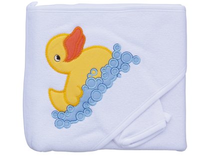 Terry towel - Scarlett Duckie with hood - white