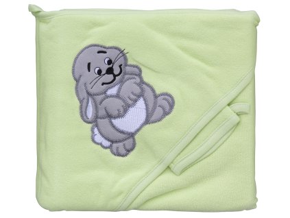 Terry towel - Scarlett Rabbit with hood - green