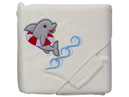 Terry towel - Scarlett Dolphin with hood - beige