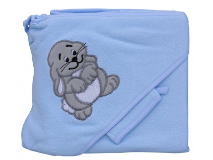 Terry towel - Scarlett Rabbit with hood - blue