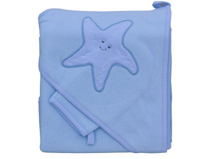 Terry towel - Scarlett Star with hood - blue