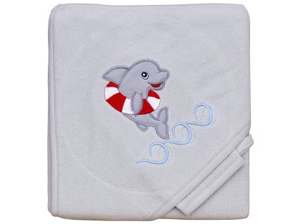 Terry Towel - Scarlett Dolphin hooded - Grey