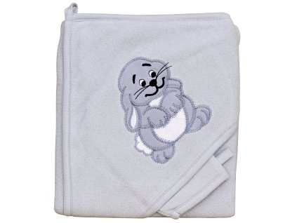 Terry towel - Scarlett Rabbit with hood - grey