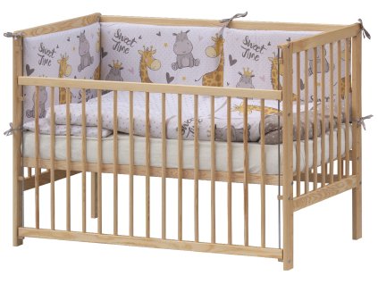 Baby cot with complete equipment Scarlett 120 x 60 cm - Nebula - beige