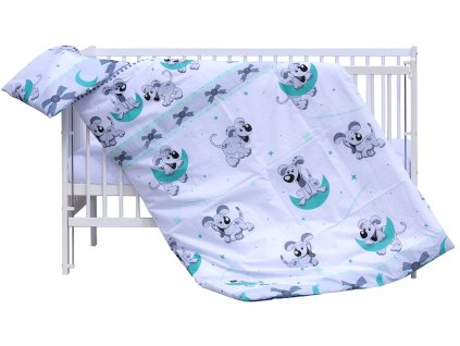 Cot bed linen 2-parts - Scarlett Tigi - 135 x 100 cm - turquoise