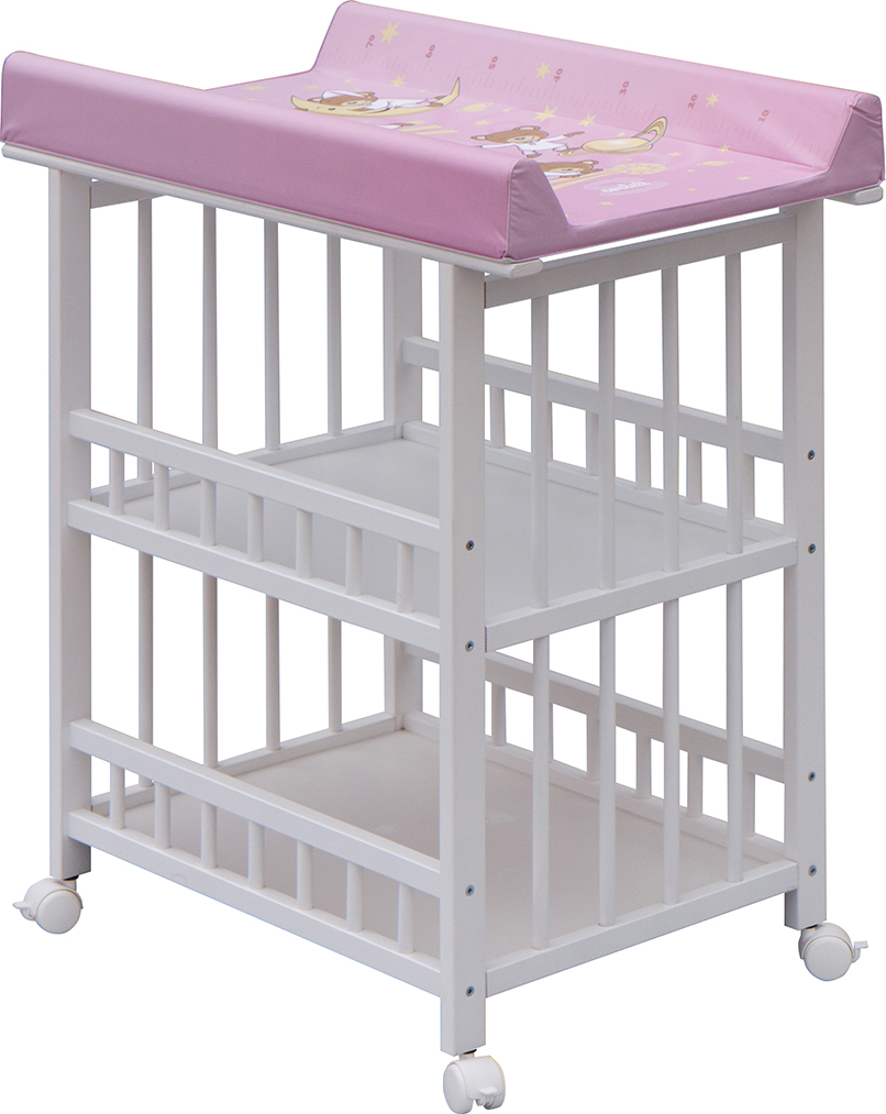 Přebalovací pult Jáš Bílý - Galaxy - Růžové Scarlett