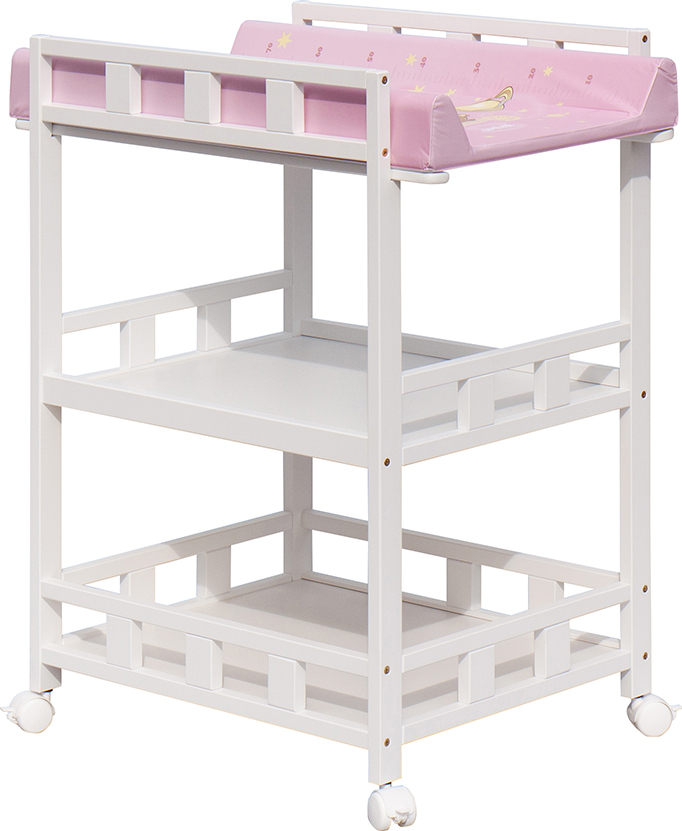 Přebalovací pult Buno Bílý - Galaxy - Růžové Scarkett