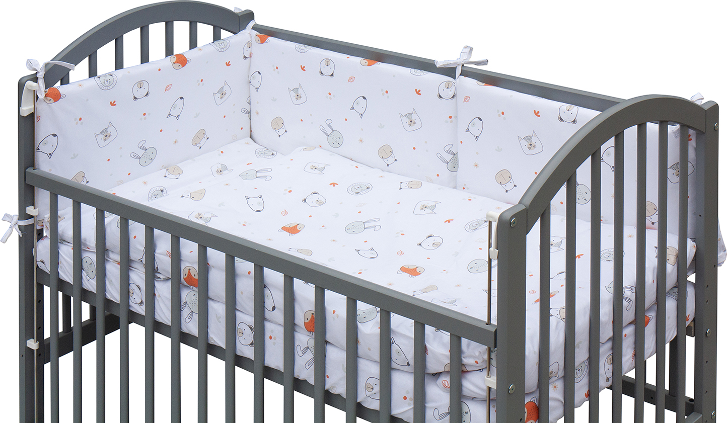 Dětská postýlka s kompletní výbavou Scarlett 120 x 60 cm šedá - Labra