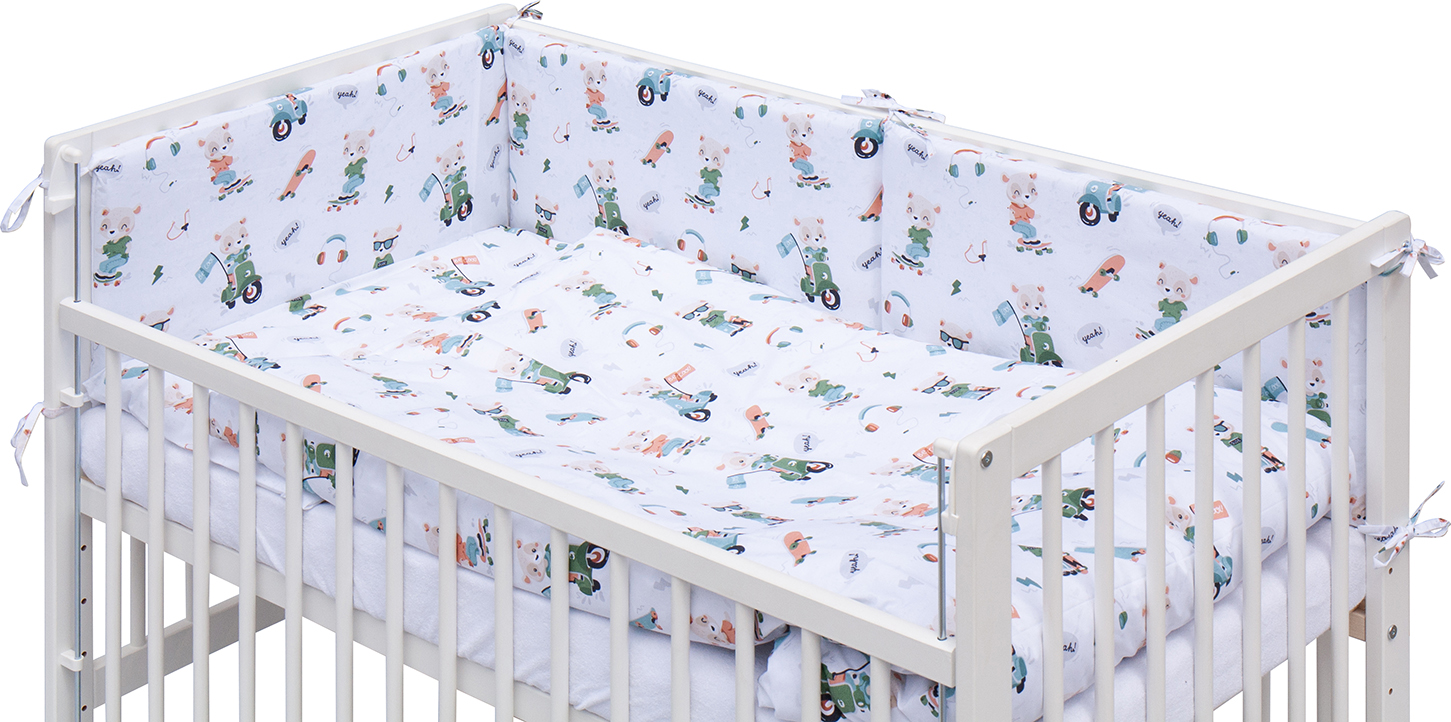 Dětská postýlka s kompletní výbavou Scarlett Peko 120 x 60 cm - bílá