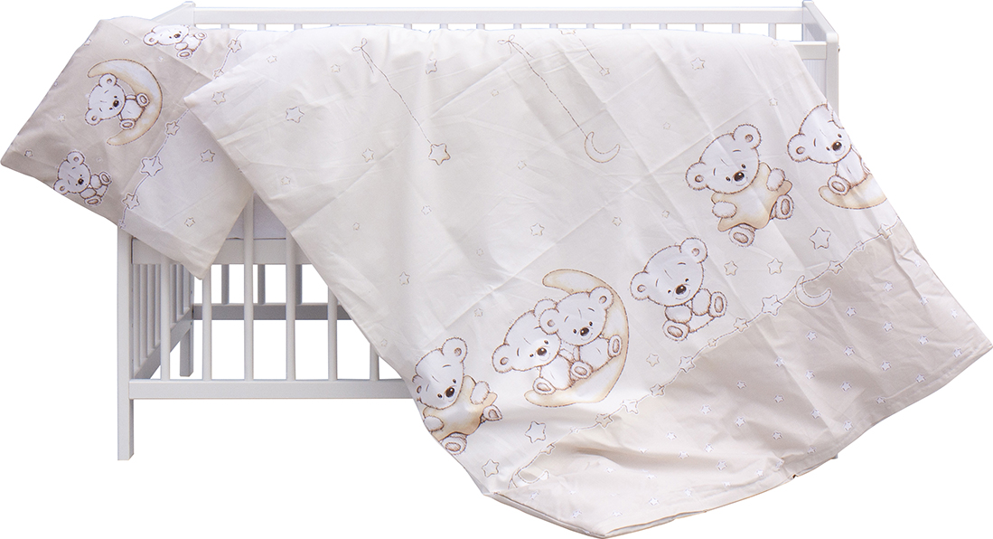 Dětská postýlka s kompletní výbavou Scarlett Toro 120 x 60 cm - béžová