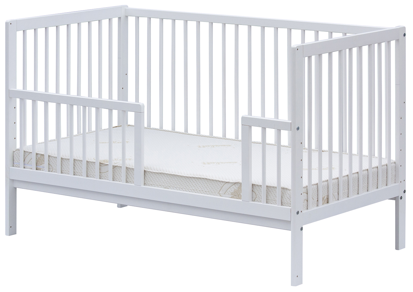 Válendová bočnice Kacper / Dominik – bílá, k dětské postýlce 140 × 70 cm